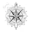 caduceus, compass tattoo design idea
