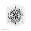 caduceus, compass tattoo design idea