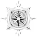 caduceus, compass tattoo design idea