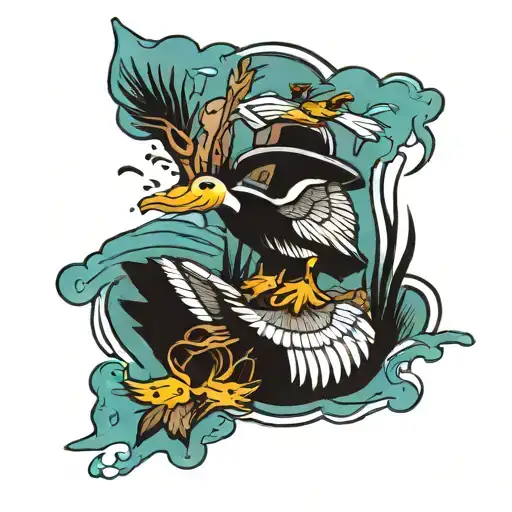 Christian duck hunting tattoo design idea