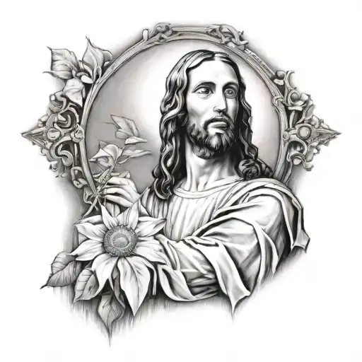 Jesus looking at me tattoo design idea
