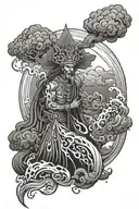 aggayu the orisha of the volcano flowing lava tattoo design idea