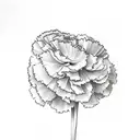 several carnations in a rectangle with black background tattoo design idea