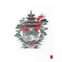 red demon  tattoo design idea