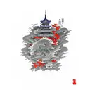 red demon  tattoo design idea