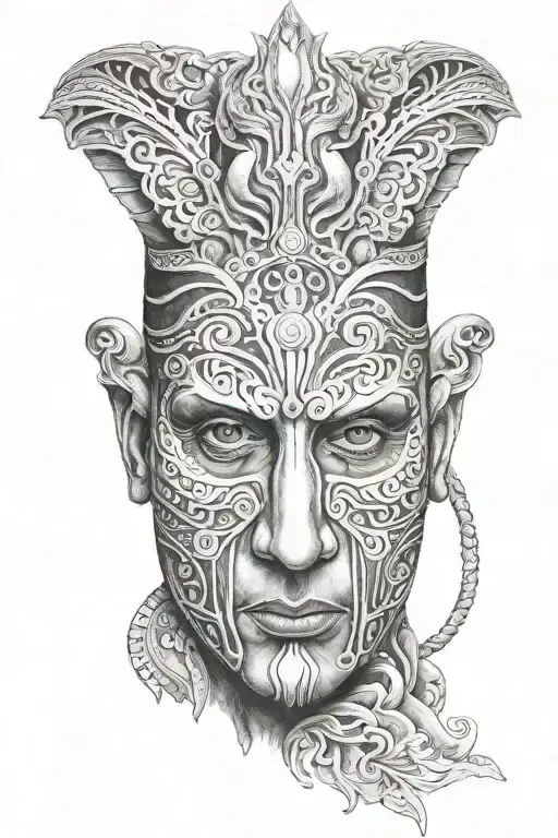 Simon Riley mask tattoo design idea