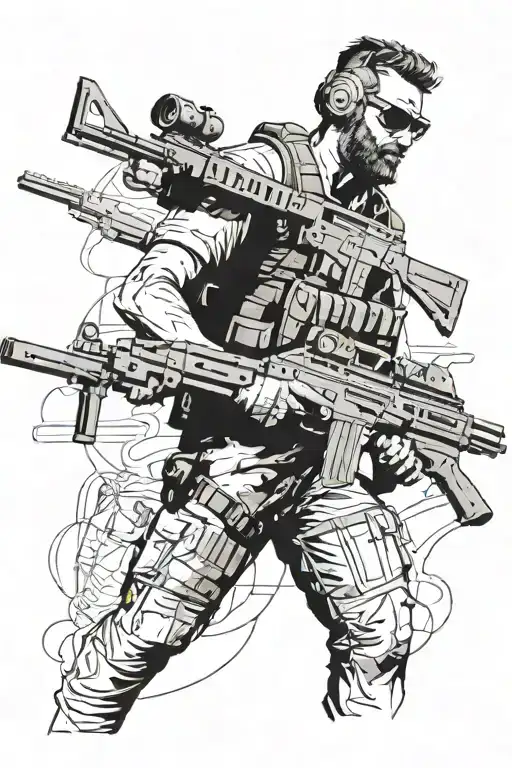 Simon Riley from call of duty modern warfare tattoo design idea