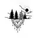 being present in relationship as represented in blood bank by bon iver tattoo design idea