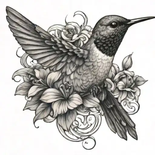 humming bird tattoo design idea