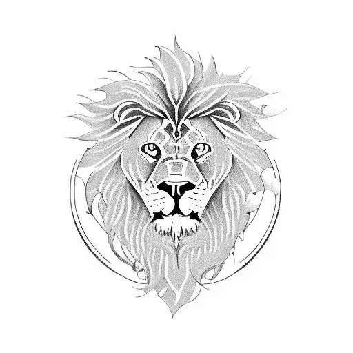 A revolver morphing into a lion's head, symbolizing protection and power in the mafia world tattoo design idea