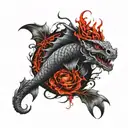 dagon tale off with the tail that makes a bracelet tattoo design idea