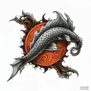 dagon tale off with the tail that makes a bracelet tattoo design idea