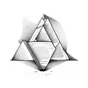 A stack of books with a triangle symbolizing knowledge tattoo design idea