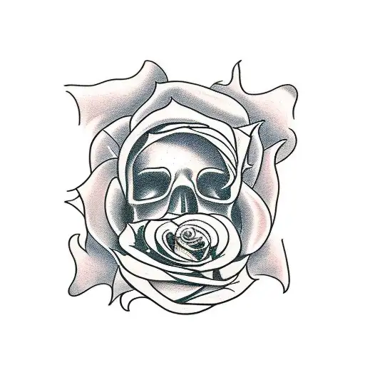  puzzle on fire with roses  tattoo design idea