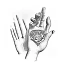 Forearm Tattoo with Biblical Reference and Refernece to 2005 and born in Dubai And Canada and a cool design on the hand  tattoo design idea