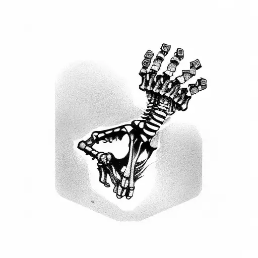 3 dice skeleton hand good luck tattoo design idea