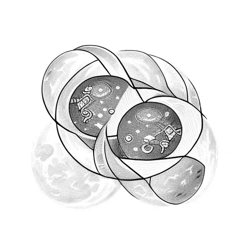 two small moons facing each other and the date 10 july 2023 in roman numerals written underneath it tattoo design idea