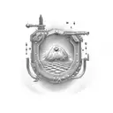 spud wrench with a scroll in the middle saying “11/28/84” under it says “dywaine symes” tattoo design idea