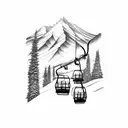 ski lift and mountains tattoo design idea