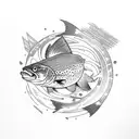 trout tattoo design idea