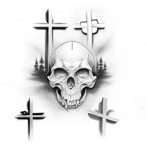 cross with word pray tattoo design idea