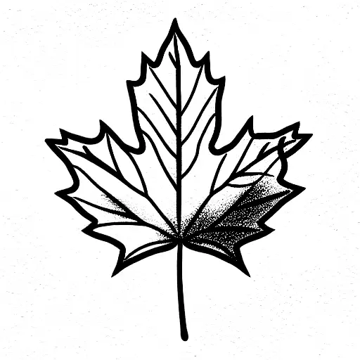 maple leaf outline tattoo