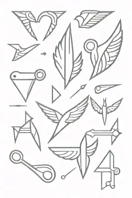 baking tools with angles wings   tattoo design idea