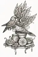baking with wings momorial  tattoo design idea