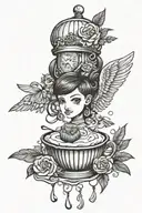 baking with wings momorial  tattoo design idea