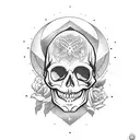 moon skull tattoo design idea