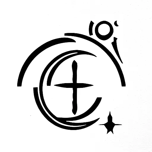 jedi logo and moon tattoo design idea