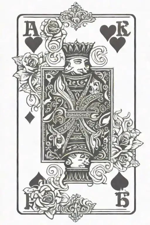 Ace king queen of hearts tattoo design idea
