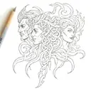 Medusa, Atreus and Zeus and Poseidon tattoo design idea