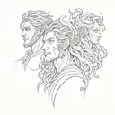 Medusa, Atreus and Zeus and Poseidon tattoo design idea