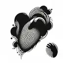 fingerprint heart shape tattoo design idea