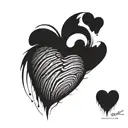 fingerprint heart shape tattoo design idea