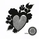 fingerprint heart shape tattoo design idea