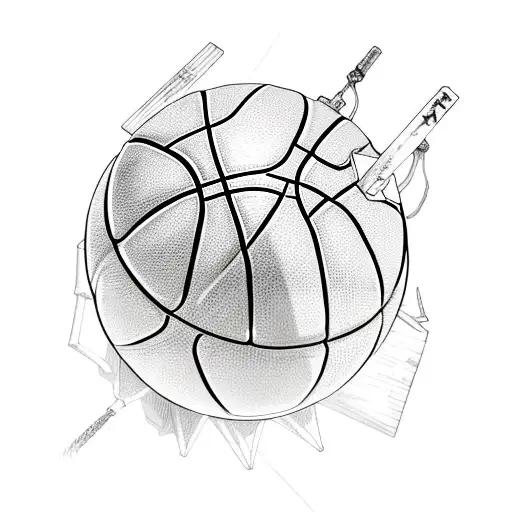 basketball x one piece tattoo design idea