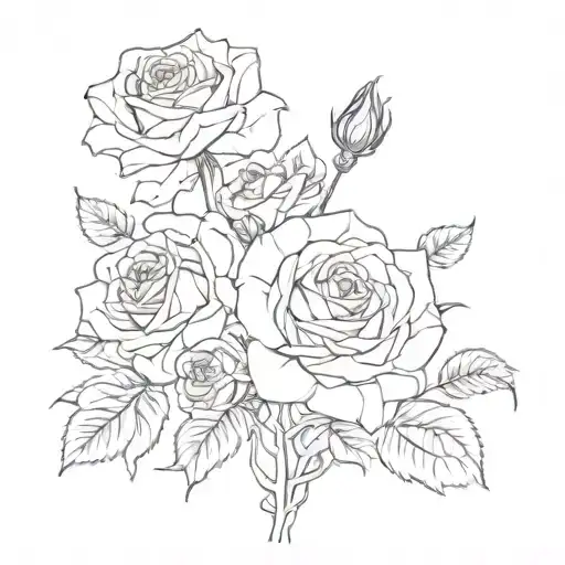 Art canvas and roses growing tattoo design idea