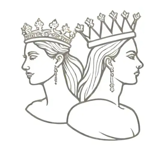 king and queen tattoo design idea