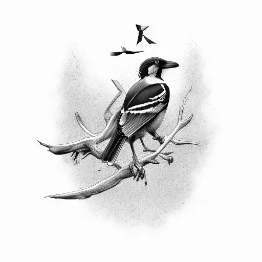 magpie tattoo design idea