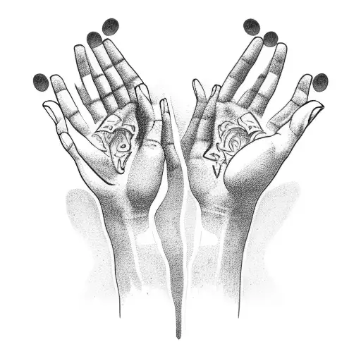 praying hands  tattoo design idea