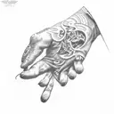 praying hands  tattoo design idea