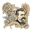 friedrich nietzsche nihilism tattoo design idea