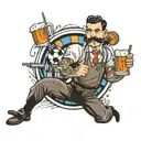 bartender and football tattoo design idea