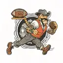 bartender and football tattoo design idea