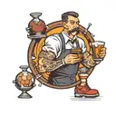 bartender and football tattoo design idea