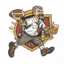 bartender and football tattoo design idea