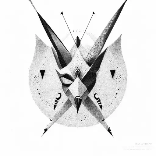 number 6 made from an arrow tattoo design idea