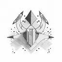 number 6 made from an arrow tattoo design idea